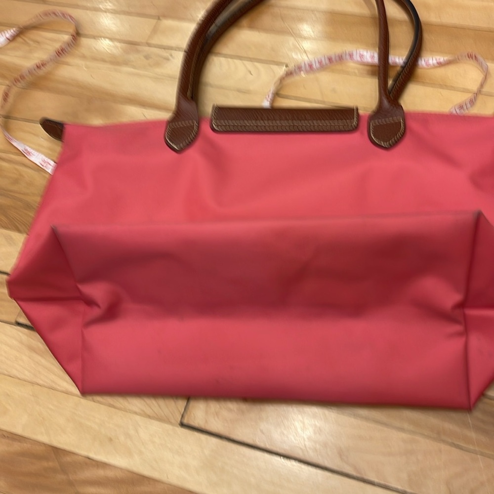 Longchamp Pink and Brown Tote Bag with Leather Handles FIRM - Picture 5 of 9